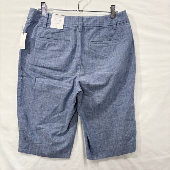 Talbots Womens Size 6 Perfect Shorts 13" Inseam Chambray Blue Preppy Summer - Picture 2 of 10